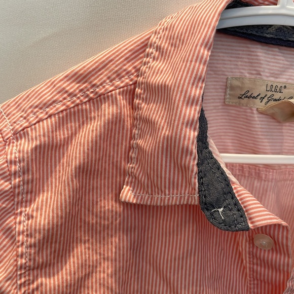 H&M Pale orange striped button down shirt - Picture 5 of 6